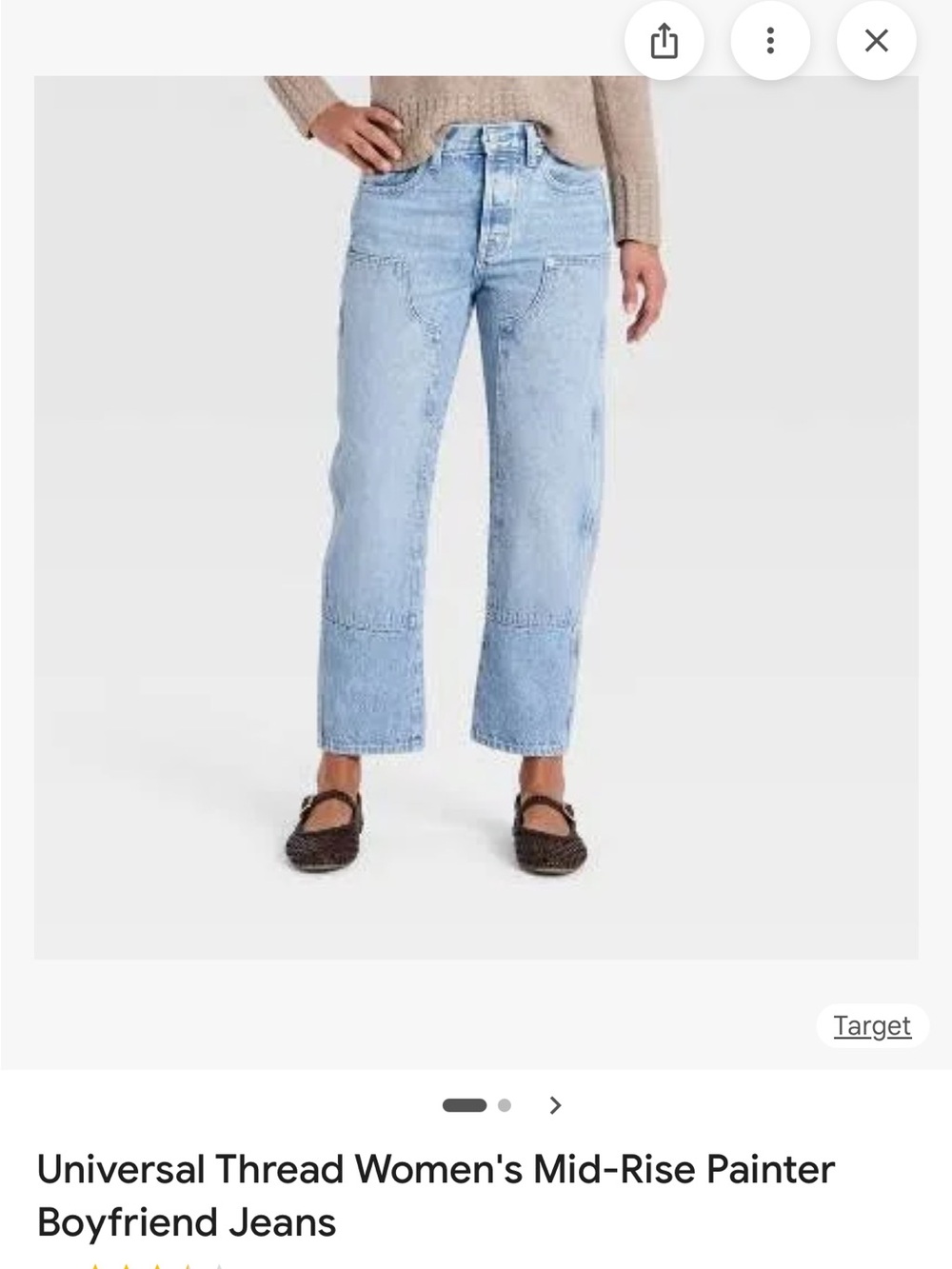 Universal Thread Light Wash Boyfriend Painter Jeans